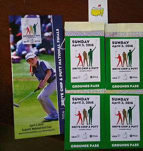(4) Drive Chip & Putt Finals 2016 Tickets Augusta 04/03/16 MASTERS Week
