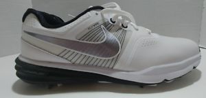 * Brand New * Nike Mens Golf Shoes- Size 8.5W- Lunarlon black white and silver