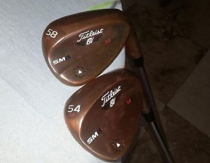 2 Vokey brushed copper wedge set. Great cond. 54 & 58 SM6 M grind Limited Raw
