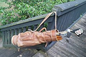 14 Club MacGregor Fancy Face Wood/Iron Set Leather Bag Executive Display Clubs