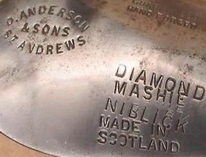 RARE  Antique D.ANDERSON&SONS  DIAMOND BACK MASHIE NIBLICK  W/ DOT FACE
