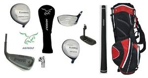 XTALL SENIORS STARTER GOLF CLUB SET wDRIVER+UTILITY WOODS+IRONS+PUTTER+STAND BAG
