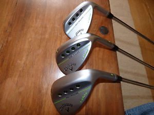 3 CALLAWAY SATIN CHROME MACK DADDY MD3 WEDGES 50 GAP 56 SAND 60 LOB MILLED