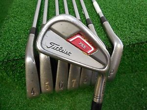 USED RH TITLEIST 755 FORGED 3-PW IRON SET TRI SPEC STIFF FLEX STEEL RH