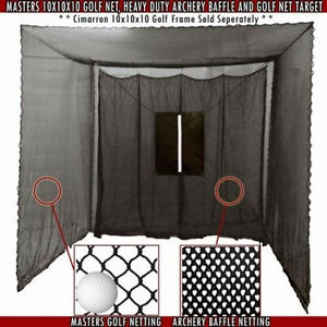 10' X 10'  Large Practice Golf Net with Heavy Duty Black Baffle Swing Practice