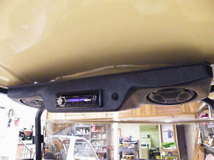 UNIVERSAL GOLF CART OVERHEAD RADIO CONSOLE WITH PYLE RADIO & 6" BLACK SPEAKERS