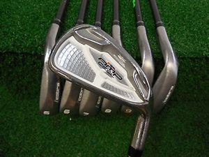 USED RH COBRA AMP CELL SILVER 4-PW IRON SET COBRA STIFF FLEX GRAPHITE RH