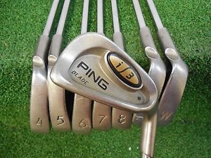 USED RH PING I3 BLADE 3-PW IRON SET BLACK DOT JZ STIFF FLEX STEEL