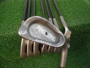 USED RH PING ZING KARSTEN 3-PW IRON SET BLACK DOT KARSTEN 101 STIFF FLEX RH