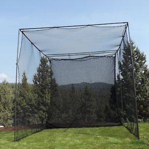 10' X 10' X 10' Golf Cage Net + Golf Netting Impact Panel, NEW! (without frame)