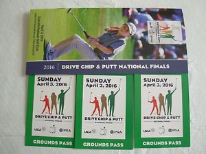 (3) Drive Chip & Putt Finals 2016 Tickets Augusta 04/03/16 MASTERS Week