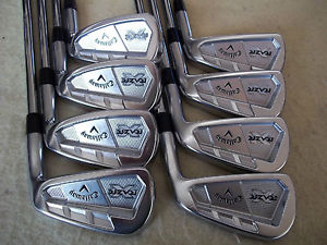 VERY NICE CALLAWAY RAZR X FORGED 3-PW IRON SET DG XP S300 STIFF STEEL MENS RH
