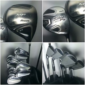 Full 10 pc Golf Club Set:Mizuno MP 650 Driver MP-30 Irons 3-PW & Titleist 909 F2