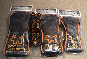 *NEW* Scotty Cameron Camo Bulldog Headcover Set Driver Fairway Utility Putter