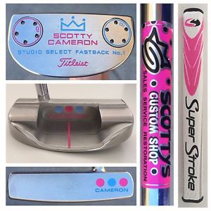 CUSTOM SHOP PINK & BLUE Titleist Scotty Cameron 35" Studio Select Fastback No.1