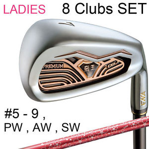 [for Senior] ENA GOLF JAPAN 飛王 HIOU PREMIUM LADIES IRON SET #5-9,P,A,S (8 clubs)
