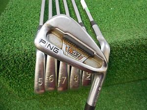 USED RH PING S57 BLACK DOT 4-PW IRON SET CS-LITE STIFF FLEX STEEL RH