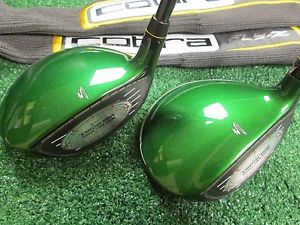 New! Cobra Fly-Z Green Adjustable 3 & 5 Fairway Wood Set Graphite Senior Flex
