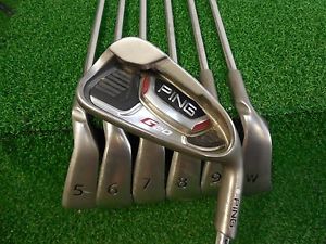 USED RH PING G20 WHITE DOT 4-PW IRON SET CFS STIFF FLEX STEEL RH