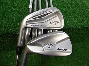 USED LH CALLAWAY APEX PRO/APEX M8 5-PW IRON SET DG PRO EXTRA STIFF FLEX STEEL LH