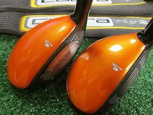 New! Cobra Fly-Z Orange Adjustable 3 & 4 Hybrid Wood Set Graphite Stiff Flex