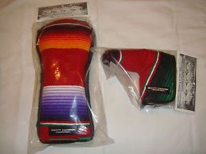 2 Scotty Cameron 2015 Cinco de Mayo Serape Headcovers Driver & Putter- Red/Green