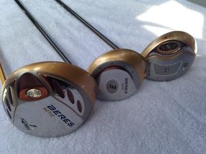 Honma BERES 4 Star Wood Set - 1 Driver & 2 Fairway woods = 3 Clubs + New Grips