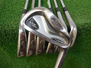 USED RH MIZUNO MX 300 4-PW IRON SET DYNAMIC GOLD REGULAR FLEX STEEL RH