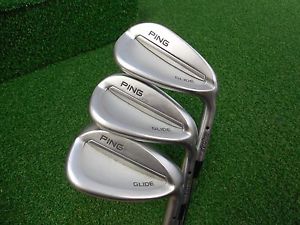 USED RH PING GORGE GLIDE 50/54/58 WEDGE SET BLACK DOT CFS WEDGE FLEX STEEL RH