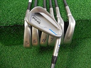 USED RH PING I 4-PW IRON SET BLUE DOT PING CFS 70 REGULAR FLEX GRAPHITE RH