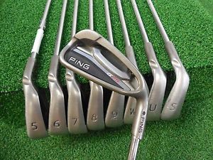 USED RH PING G25 4-SW IRON SET BLACK DOT CFS STIFF FLEX STEEL RH
