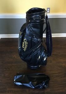 ~ Vintage ~ Callaway Golf S2H2 Leather Golf Bag ~ Black ~ Good Condition!