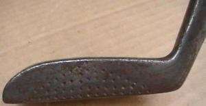 RARE  Antique HENDRY & BISHOP "The Bishop" Fancy Face Brown Vardon Style  Putter