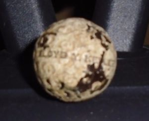 ANTIQUE GOLF BALL, crescent moon demple pattern