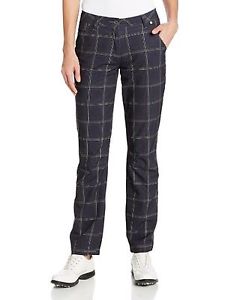 Abacus Golf Womens Putter Check Pant, Dark Grey/Green, 8