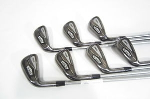 -LH- ADAMS IDEA BLACK CB3 FORGED IRONS (4-PW) IRON SET w/KBS C-Taper 130 X-FLEX