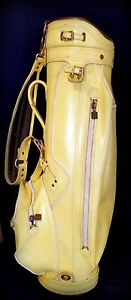 **ULTRA RARE** Pale Yellow Vintage Leather MacGregor Golf Bag