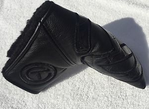SCOTTY CAMERON Black LEATHER & ALLIGATOR INDUSTRIAL CIRCLE T TOUR HEADCOVER 1/25