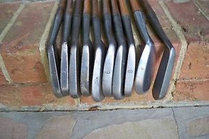 10 Club Set Antique Wood Shaft Irons MacGregor Popular