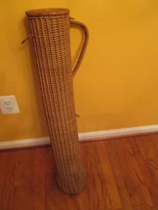 Early 1900's Antique Wicker Golf Bag Stovepipe