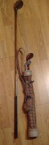 antique golf Burke Midget wood shaft golf clubs c1920s - Smallest Set Ever
