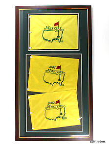 US MASTERS GOLF FRAMED FLAGS - 2001 2002 - 720 X 1060