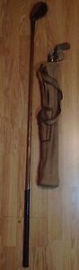 3 antique golf Wood Shaft Kids Clubs - Mashie, Iron, Putter - c1910s