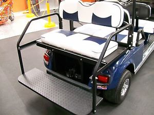 Yamaha Drive Golf Cart Deluxe™ Vinyl Seat Covers-Front & Rear-Staple On(Wh/Nvy)