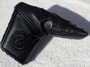 SCOTTY CAMERON Black LEATHER & ALLIGATOR INDUSTRIAL CIRCLE T TOUR HEADCOVER 1/25