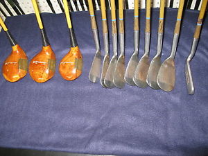 1930's Lawson Little pyatone Fancy FACE Rare set Golf Clubs Old antique vintage