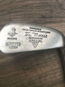 "Rare" Tom Morris, Mashie, Old Tom Head, Ex Stamps, Swing Weight D-1,"Ex Player"