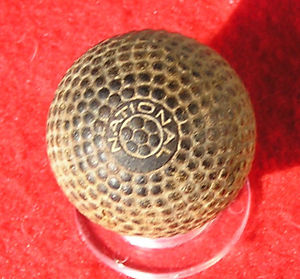 ANTIQUE GOLF BALL,GUTTY, GUTTA-PERCHA , BRAMBLE, HELSBY  NATIONAL, RARE, c1890s