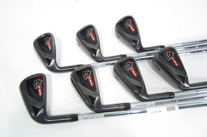 -LH- CALLAWAY RAZR X BLACK IRONS (4-PW) IRON SET w/Steel UNIFLEX Shafts