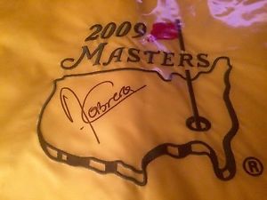 2009 Angel Cabrera Signed Masters Flag US Open Augusta National Huge Autograph